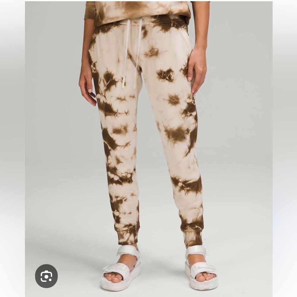 Lululemon Warm Down French Terry Drawstring Jogger Tie Dye Earth Day Sand Brown